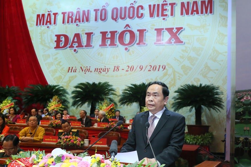 Ông Trần Thanh Mẫn, Chủ tịch UBTƯ MTTQ Việt Nam phát biểu nhận nhiệm vụ